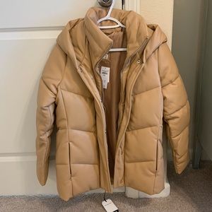 Abercrombie & Fitch Vegan Leather Jacket (Tan)